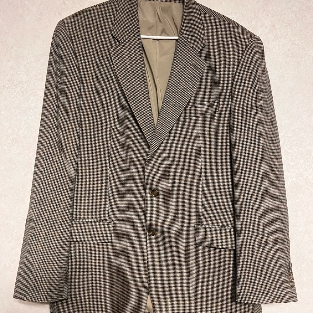 Ralph Lauren Houndstooth Blazer in Gray and Black‎